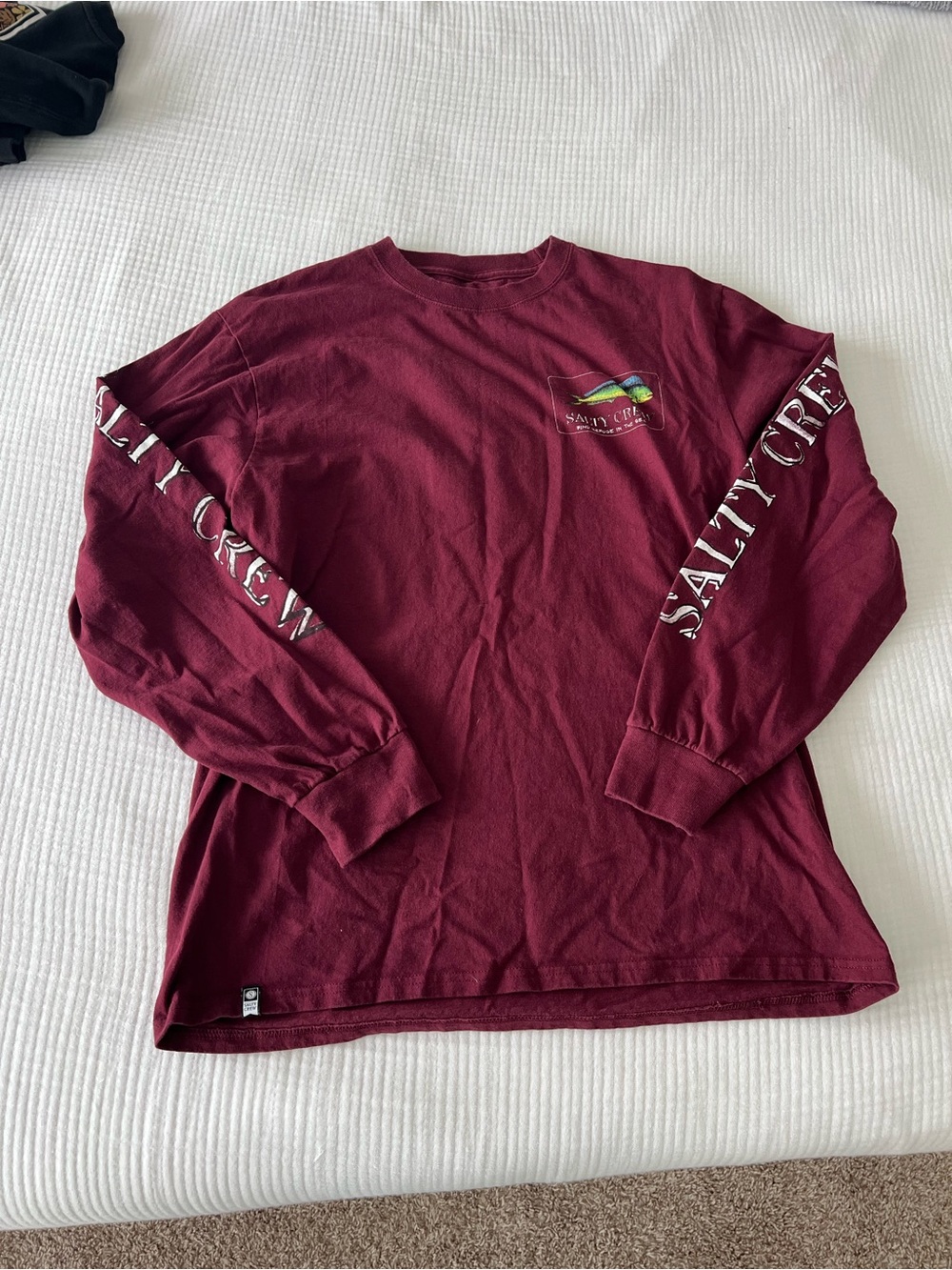 Salty Crew Burgundy Long Sleeve Graphic Tee size large